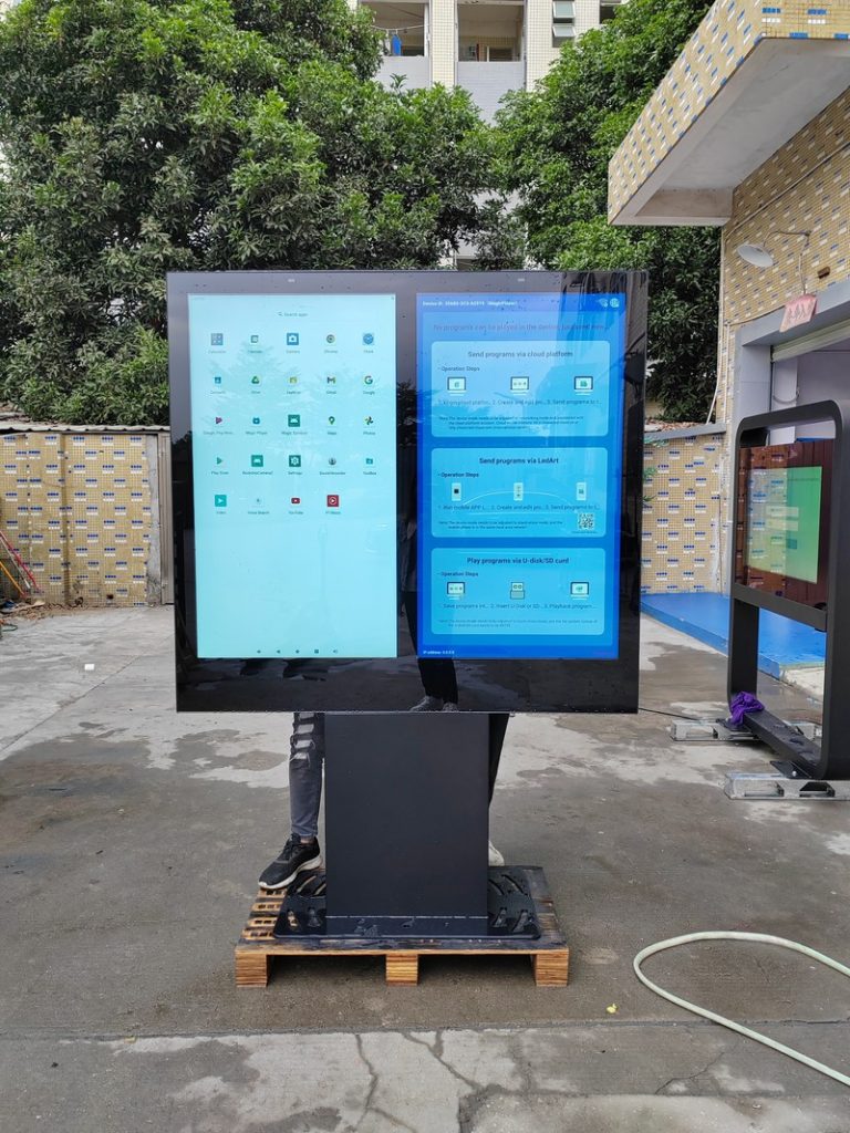 Custom 43-inch double-sided outdoor digital signage by ZXT LCD