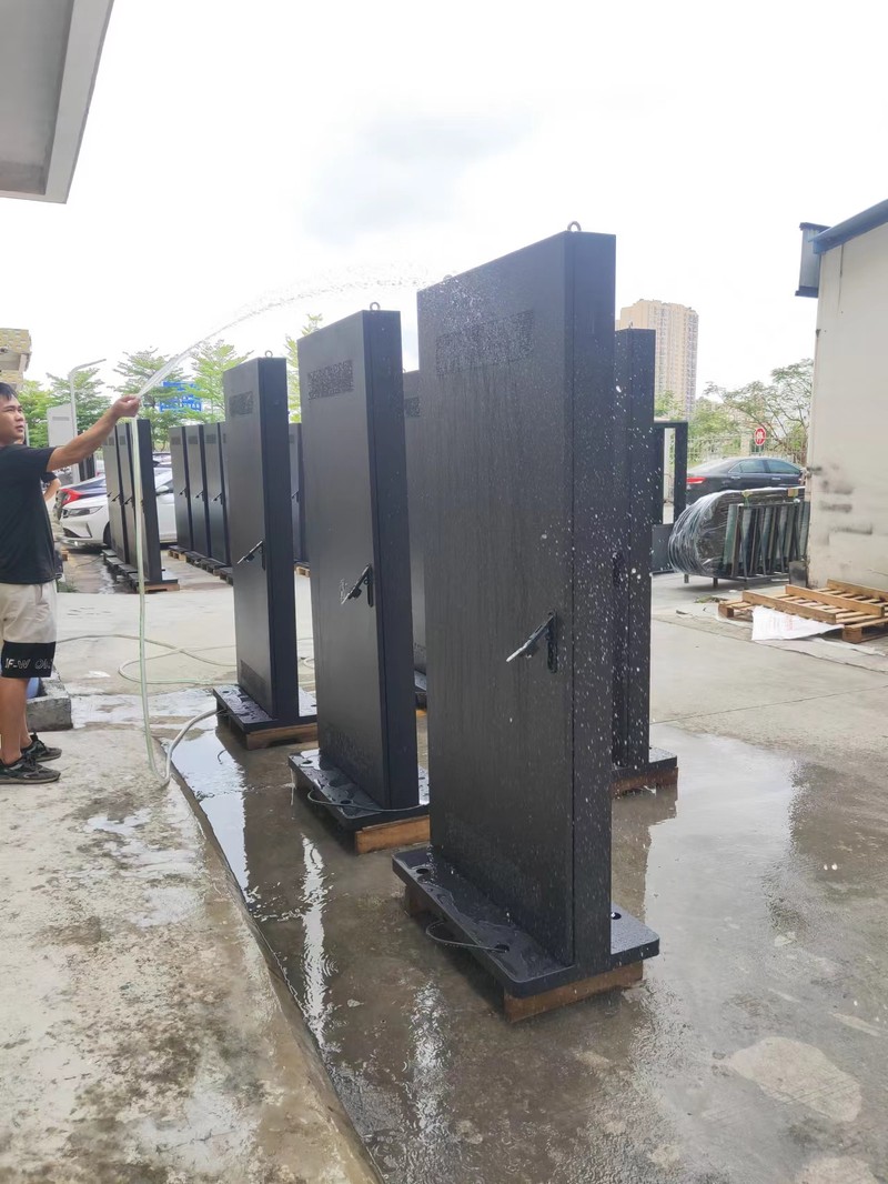 batch inspection of outdoor digital signage displays before shipment to Germany