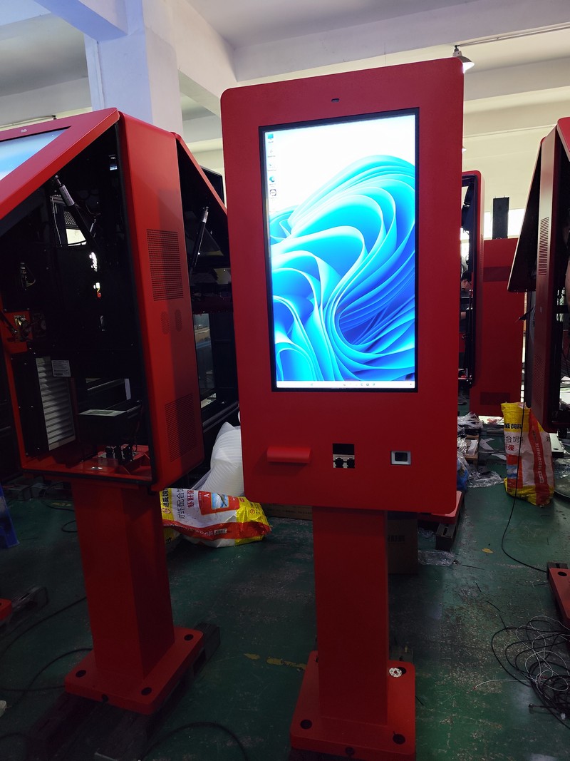 Front view of a 32-inch double-sided outdoor digital menu board